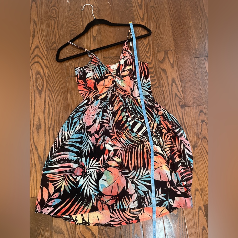 Patrons Of Peace Small Babydoll Tropical Multicolored Floral Vacation Mini Dress - Picture 11 of 14